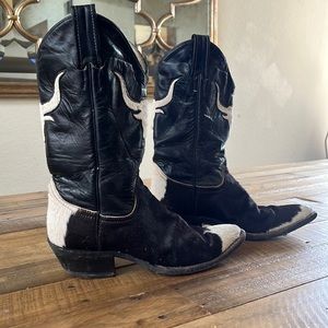 Cow bow boots cow skin